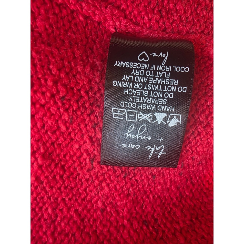 NIC+ZOE Mindfully Made Red Cable Knit Textured Pullover Sweater Womens XS - Picture 4 of 6